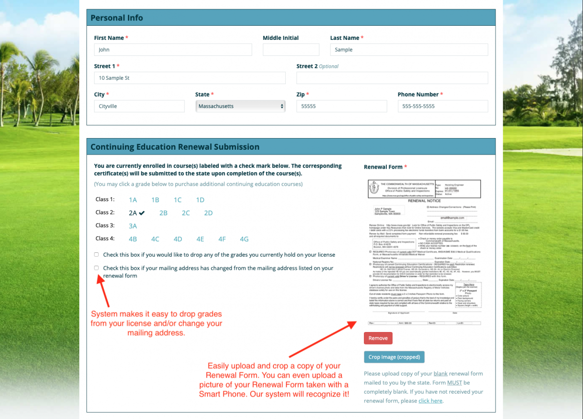 Massachusetts Hoisting License Renewal Submission